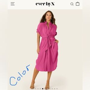 Ever By X One Dress Project Multiwear Shirt-Dress Peony Parfait Pink